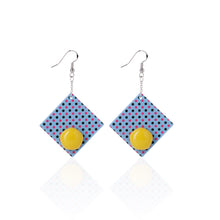 Load image into Gallery viewer, yellow handcrafted earrings on white background
